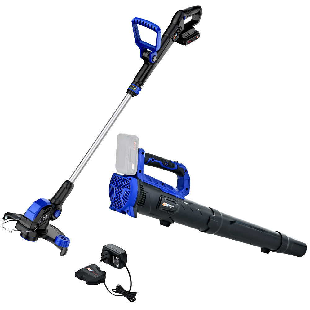 Outdoor Power Equipment: POWERBLADE 20V Leaf Blower & Line Trimmer / Edger Combo, Kit with 4.0Ah Battery & Fast Charger