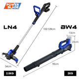 Outdoor Power Equipment: POWERBLADE 20V Leaf Blower & Line Trimmer / Edger Combo, Kit with 4.0Ah Battery & Fast Charger