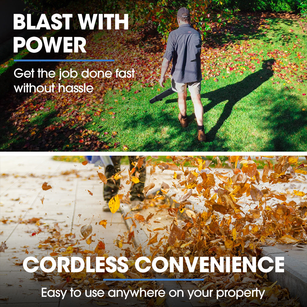 Outdoor Power Equipment: POWERBLADE 20V Leaf Blower & Line Trimmer / Edger Combo, Kit with 4.0Ah Battery & Fast Charger