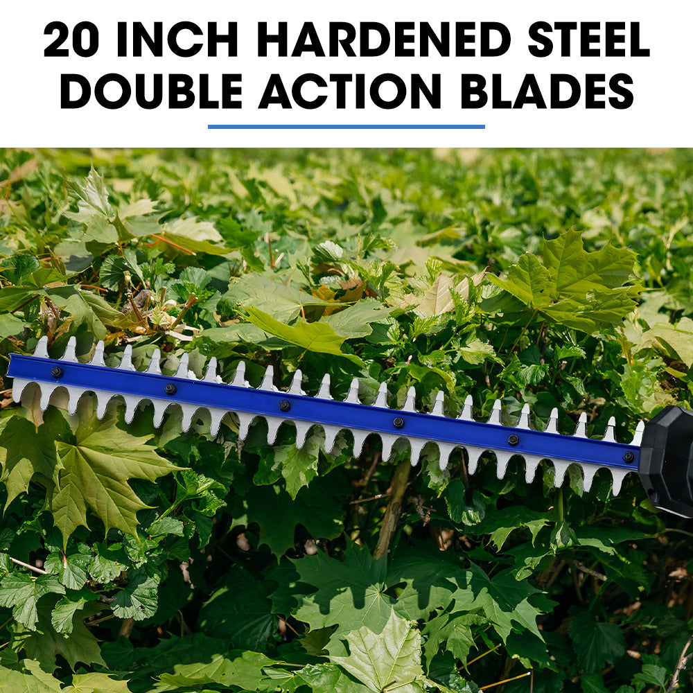 Chainsaws: POWERBLADE 20V Cordless Pole Saw & Hedge Trimmer Combo, 8" Chainsaw Pruner & 20" Hedger, Telescopic Handle, Battery and Fast Charger Kit