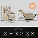 Massage Chairs: FORTIA Electric Recliner Lift Heat Chair for Elderly, Massage, Heat Therapy, Aged Care, Beige
