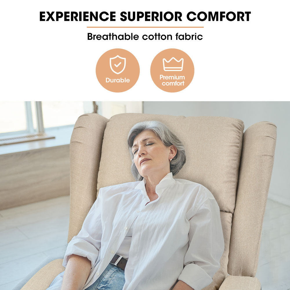 Massage Chairs: FORTIA Electric Recliner Lift Heat Chair for Elderly, Massage, Heat Therapy, Aged Care, Beige