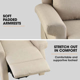 Massage Chairs: FORTIA Electric Recliner Lift Heat Chair for Elderly, Massage, Heat Therapy, Aged Care, Beige