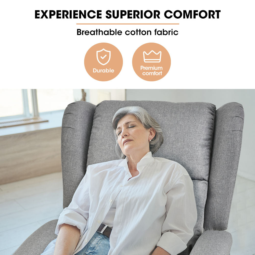 Massage Chairs: FORTIA Electric Recliner Lift Heat Chair for Elderly, Massage, Heat Therapy, Aged Care, Grey