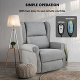 Massage Chairs: FORTIA Electric Recliner Lift Heat Chair for Elderly, Massage, Heat Therapy, Aged Care, Grey