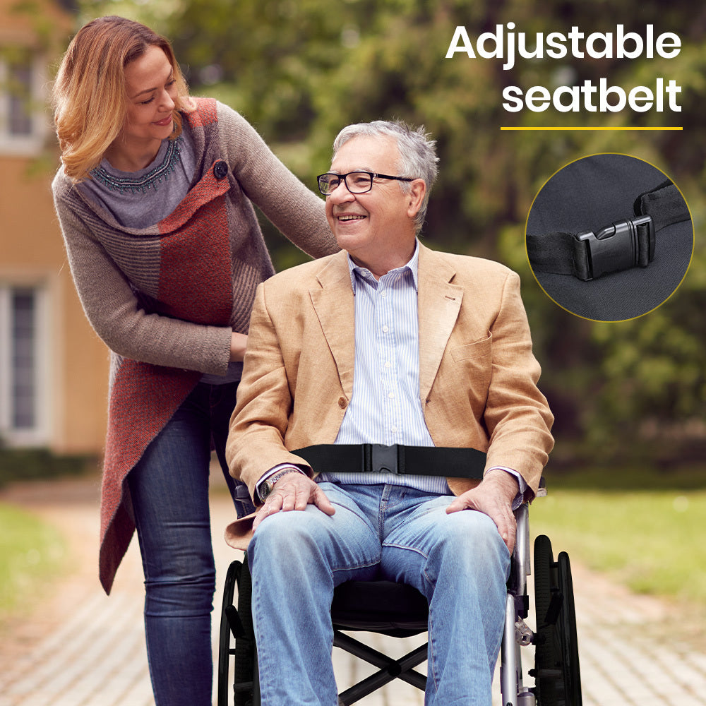 Mobility & Accessibility: EQUIPMED 20 Inch Folding Wheelchair Lightweight Aluminium Portable with Park Brakes, Black