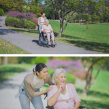 Mobility & Accessibility: EQUIPMED Folding Aluminium Wheelchair, 20" Wheels, Park Brakes, 100kg Capacity, Grey/Black