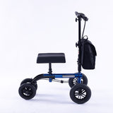 Mobility & Accessibility: EQUIPMED Knee Scooter Walker, 10 inch Tyres Dual Brakes Bag - Broken Leg Ankle Foot Mobility - Crutches Alternative - Blue