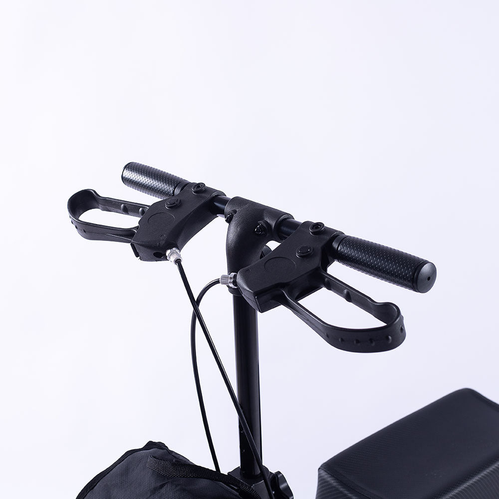 Mobility & Accessibility: EQUIPMED Knee Scooter Walker, 10 inch Tyres Dual Brakes Bag - Broken Leg Ankle Foot Mobility - Crutches Alternative - Titanium colour
