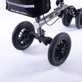 Mobility & Accessibility: EQUIPMED Knee Scooter Walker, 10 inch Tyres Dual Brakes Bag - Broken Leg Ankle Foot Mobility - Crutches Alternative - Titanium colour