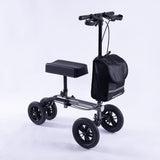Mobility & Accessibility: EQUIPMED Knee Scooter Walker, 10 inch Tyres Dual Brakes Bag - Broken Leg Ankle Foot Mobility - Crutches Alternative - Titanium colour