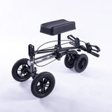 Mobility & Accessibility: EQUIPMED Knee Scooter Walker, 10 inch Tyres Dual Brakes Bag - Broken Leg Ankle Foot Mobility - Crutches Alternative - Titanium colour