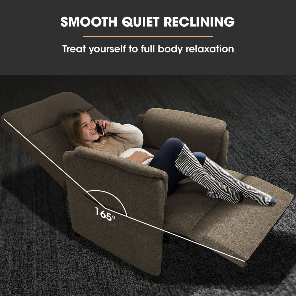 Arm Chairs & Recliners: FORTIA Electric Armchair Recliner, Single Fabric Chair, Biege