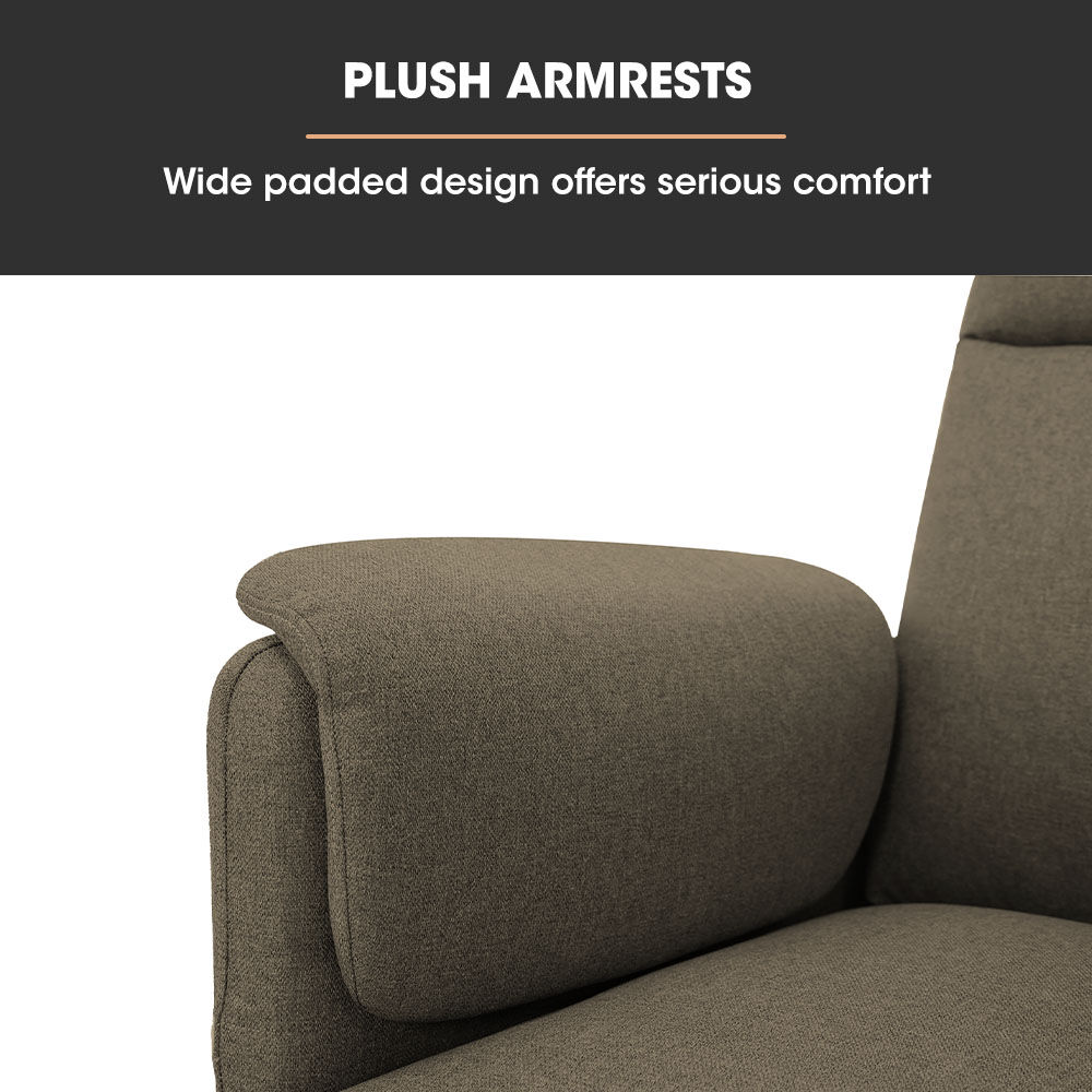 Arm Chairs & Recliners: FORTIA Electric Armchair Recliner, Single Fabric Chair, Biege
