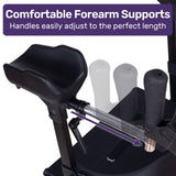 Mobility & Accessibility: EQUIPMED Upright Rollator Walker with Forearm Support Rests, Mobilty Aid with Seat, Blue