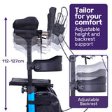 Mobility & Accessibility: EQUIPMED Upright Rollator Walker with Forearm Support Rests, Mobilty Aid with Seat, Blue