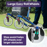 Mobility & Accessibility: EQUIPMED Upright Rollator Walker with Forearm Support Rests, Mobilty Aid with Seat, Blue