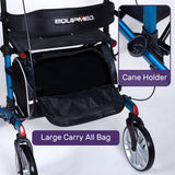 Mobility & Accessibility: EQUIPMED Upright Rollator Walker with Forearm Support Rests, Mobilty Aid with Seat, Blue