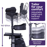 Mobility & Accessibility: EQUIPMED Upright Rollator Walker with Forearm Rest Supports, Mobilty Aid with Seat, Grey