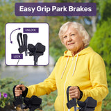 Mobility & Accessibility: EQUIPMED Upright Rollator Walker with Forearm Rest Supports, Mobilty Aid with Seat, Grey