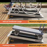 Mobility & Accessibility: EQUIPMED 91cm Portable Folding Aluminium Access Ramp, 272kg Rated, Black Ultra-Grip, for Wheelchair, Mobility Scooter