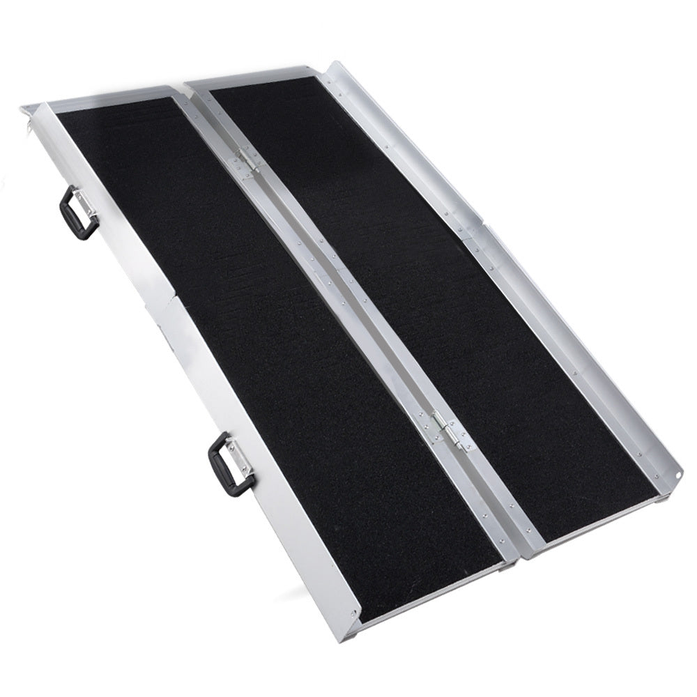 Mobility & Accessibility: EQUIPMED 182cm Portable Folding Aluminium Access Ramp, 272kg Rated, Black Ultra-Grip, for Wheelchair, Mobility Scooter