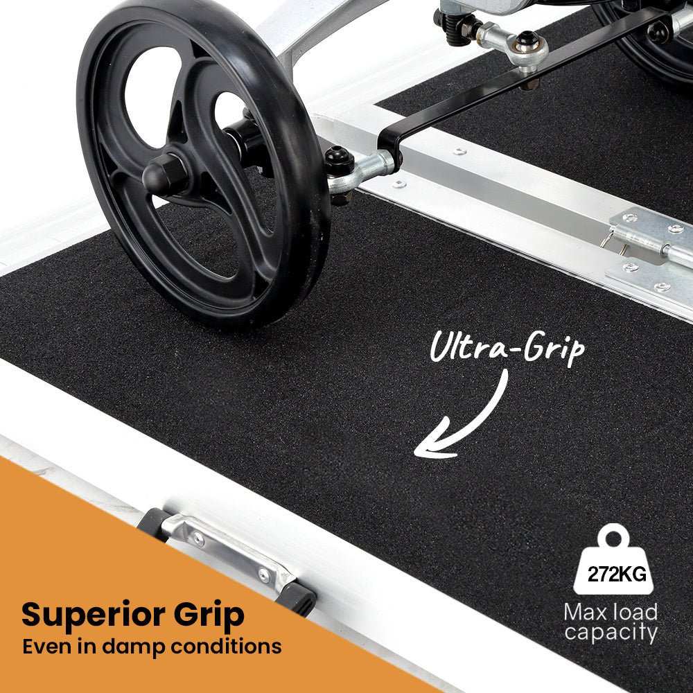 Mobility & Accessibility: EQUIPMED 182cm Portable Folding Aluminium Access Ramp, 272kg Rated, Black Ultra-Grip, for Wheelchair, Mobility Scooter
