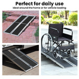Mobility & Accessibility: EQUIPMED 182cm Portable Folding Aluminium Access Ramp, 272kg Rated, Black Ultra-Grip, for Wheelchair, Mobility Scooter
