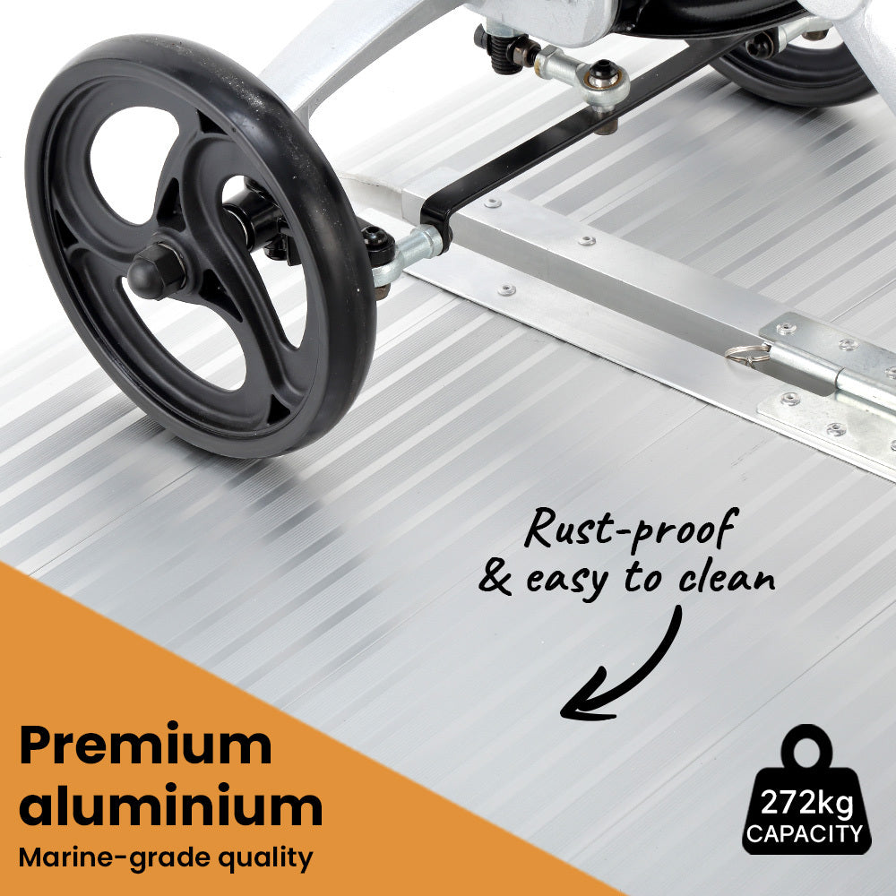 Mobility & Accessibility: EQUIPMED 182cm Portable Folding Aluminium Access Ramp, 272kg Rated, for Wheelchair, Mobility Scooter, Rollator