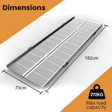 Mobility & Accessibility: EQUIPMED 182cm Portable Folding Aluminium Access Ramp, 272kg Rated, for Wheelchair, Mobility Scooter, Rollator