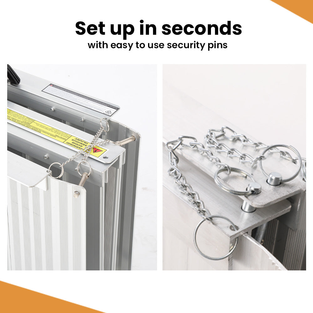 Mobility & Accessibility: EQUIPMED 182cm Portable Folding Aluminium Access Ramp, 272kg Rated, for Wheelchair, Mobility Scooter, Rollator