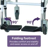 Mobility & Accessibility: Equipmed Commode Shower Chair, Over Toilet or Bedside 136kg Capacity Aluminium frame with Wheels, Black