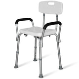 Mobility & Accessibility: EQUIPMED Shower Chair Bath Seat 120kg Capacity, with Arms, Adjustable Height, for Elderly, White
