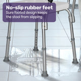 Mobility & Accessibility: EQUIPMED Shower Chair Bath Seat 120kg Capacity, with Arms, Adjustable Height, for Elderly, White