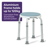 Mobility & Accessibility: Equipmed Shower Chair Bath Stool, with 360-degree Swivel Rotating Seat for Elderly, White/Blue