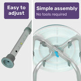 Mobility & Accessibility: Equipmed Shower Chair Bath Stool, with 360-degree Swivel Rotating Seat for Elderly, White/Blue