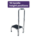 Mobility & Accessibility: Equipmed Bath and Shower Assistance Step Mobility Aid, 150kg Max Capacity, with Handle Height Adjustment
