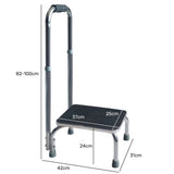 Mobility & Accessibility: Equipmed Bath and Shower Assistance Step Mobility Aid, 150kg Max Capacity, with Handle Height Adjustment