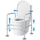 Mobility & Accessibility: Equipmed Over Toilet Support Frame Safety Grab Aid Rail, 125kg Capacity, Adjustable Height and Width
