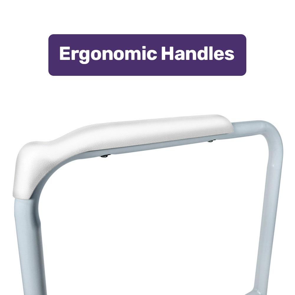 Mobility & Accessibility: Equipmed Over Toilet Support Frame Safety Grab Aid Rail, 125kg Capacity, Adjustable Height and Width