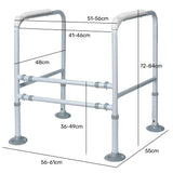 Mobility & Accessibility: Equipmed Over Toilet Support Frame Safety Grab Aid Rail, 125kg Capacity, Adjustable Height and Width
