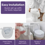Mobility & Accessibility: EQUIPMED Raised Over Toilet Seat, 10cm Riser, 125kg Capacity, Raiser with Lid, White