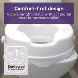 Mobility & Accessibility: EQUIPMED Raised Over Toilet Seat, 10cm Riser, 125kg Capacity, Raiser with Lid, White