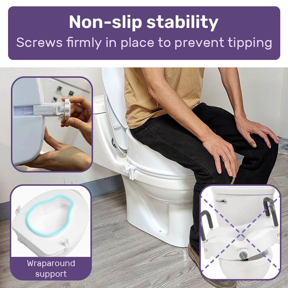 Mobility & Accessibility: EQUIPMED Raised Over Toilet Seat, 10cm Riser, 125kg Capacity, Raiser with Lid, White