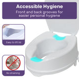 Mobility & Accessibility: EQUIPMED Raised Over Toilet Seat, 10cm Riser, 125kg Capacity, Raiser with Lid, White