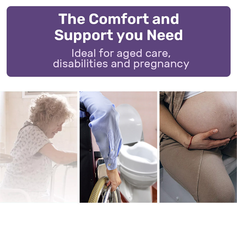 Mobility & Accessibility: EQUIPMED Raised Over Toilet Seat, 10cm Riser, 125kg Capacity, Raiser with Lid, White