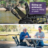 Mobility & Accessibility: Equipmed Electric Folding Wheelchair, Wide Bariatric Chair Seat, Comfortable for S-XL, Long Range, Lithium Battery, Black/Grey