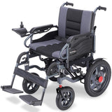 Mobility & Accessibility: Equipmed Electric Folding Wheelchair, Wide Bariatric Chair Seat, Comfortable for S-XL, Long Range, Lithium Battery, Black/Grey