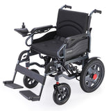 Mobility & Accessibility: EQUIPMED Electric Folding Wheelchair, Wide Bariatric Chair Seat, Comfortable for S-XL, Long Range, Lithium Battery, Black