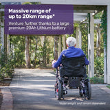 Mobility & Accessibility: EQUIPMED Electric Folding Wheelchair, Wide Bariatric Chair Seat, Comfortable for S-XL, Long Range, Lithium Battery, Black